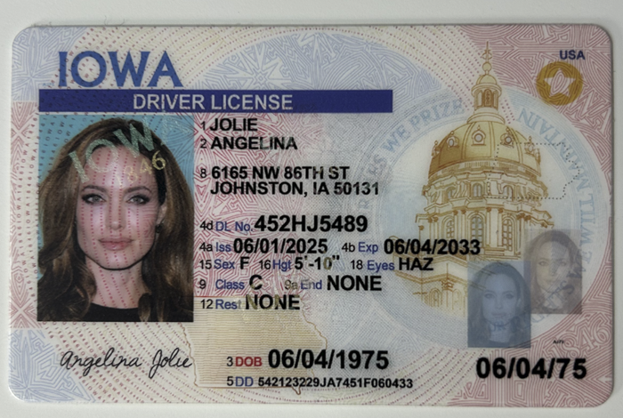 Fake Driving License - IOWA