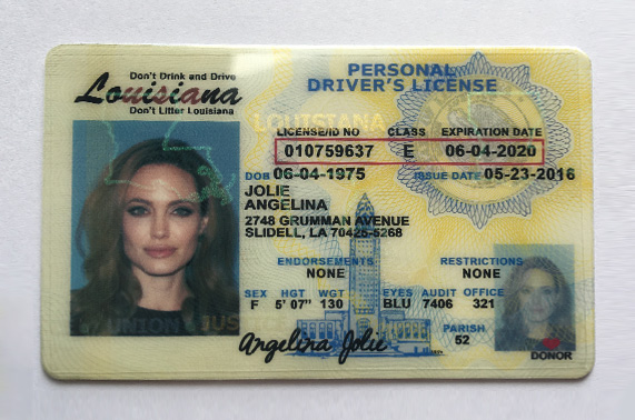 Fake Driving License - Louisiana